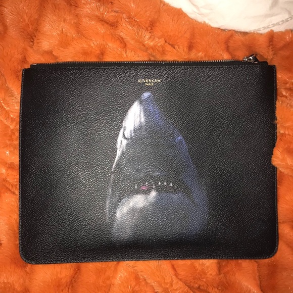SOLD Givenchy Large Shark Print ZIP Pouch - Picture 1 of 3